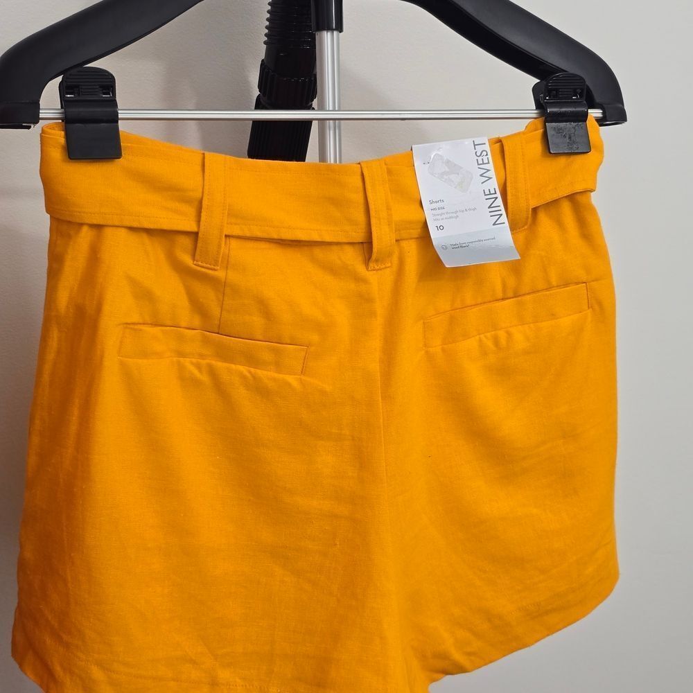 Nine West Women's Mustard Yellow High-Waist Shorts